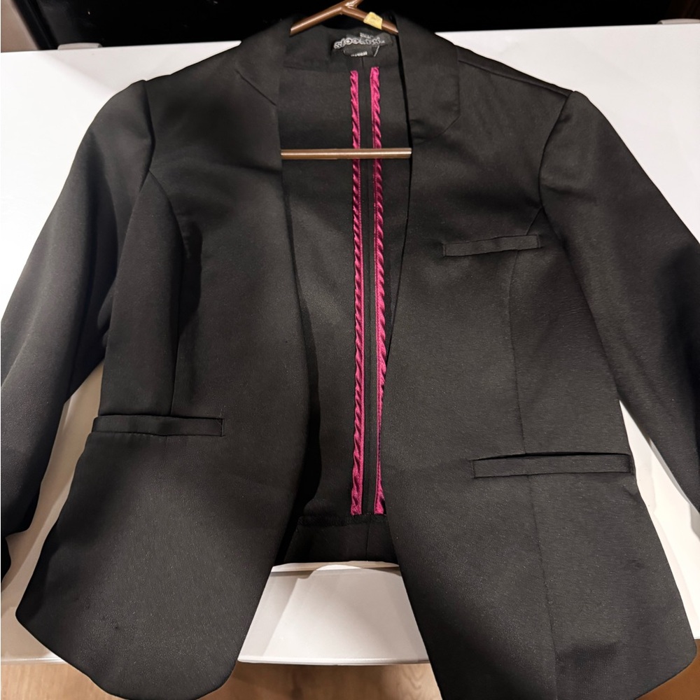 Stoosh Black and Pink Blazer with Tailored Design